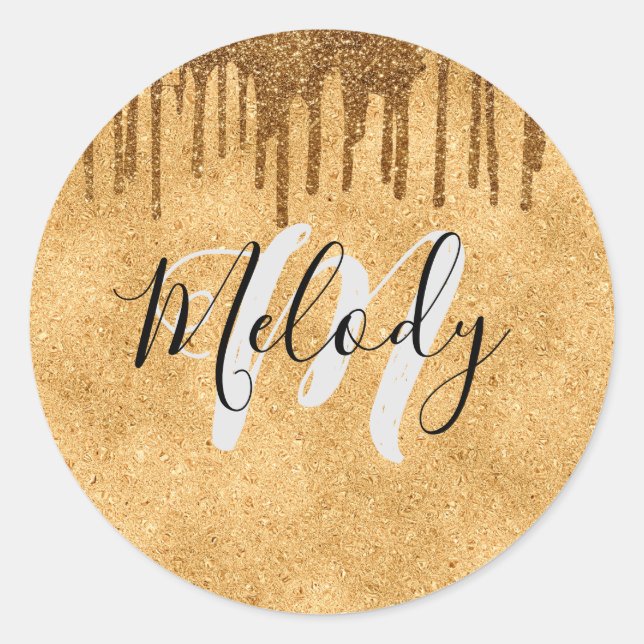 Adesivo Monograma branco - script preto ao pingar a cla do (Frente)