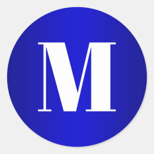 Adesivo Monograma Branco sobre o Ombre Azul Real