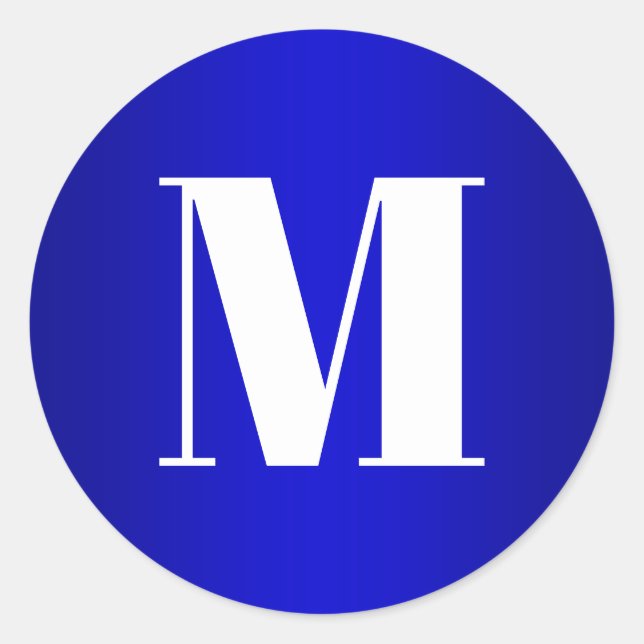 Adesivo Monograma Branco sobre o Ombre Azul Real (Frente)