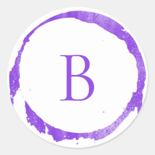 Adesivo Monograma Brilho Glitter Folha Moderno Roxo