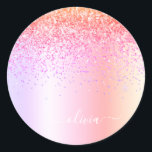 Adesivo Monograma Brilho Pastel Arco-íris Rosa Dourado Rox<br><div class="desc">Arco-íris Pastel - Etiquetas de Endereço Adesivas de Faux em Metal Dourado, Laranja e Rosa com Brilho Metálico e Monograma de Nome e Inicial para Festa. Isso faz o presente perfeito para alguém que ama luxo e estilos chiques para aniversário de 16 anos, casamento, chá de noiva, aniversário de casamento,...</div>