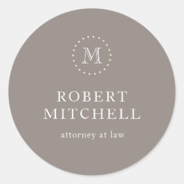 Adesivo Monograma Brown Elegant Classic Business Sticker