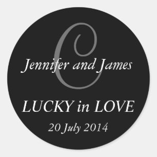 Adesivo Monograma C Stickers para Casamentos Pretos