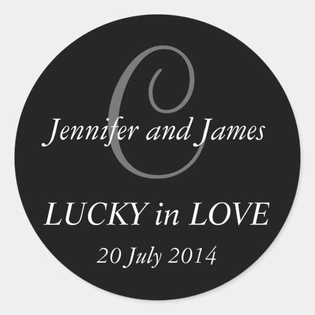 Adesivo Monograma C Stickers para Casamentos Pretos (Frente)