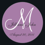 Adesivo Monograma Casamento nobre inicial Groom Mauve Seal<br><div class="desc">Monograma Casamento Inicial de Selo de Noiva Personalize com suas cores e informações de casamento. Aqui estão alguns outros designs populares da Galeria Monogramas!</div>