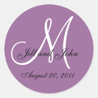 Monograma Casamento nobre inicial Groom Mauve Seal