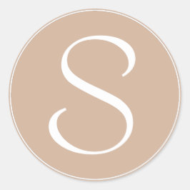 Adesivo Monograma Castanho Pálido Com Anel Branco BT