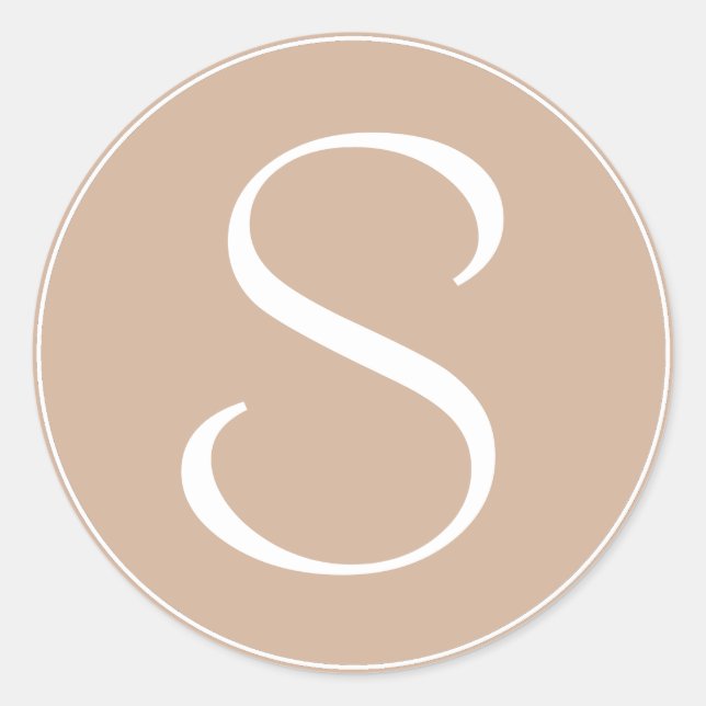 Adesivo Monograma Castanho Pálido Com Anel Branco BT (Frente)