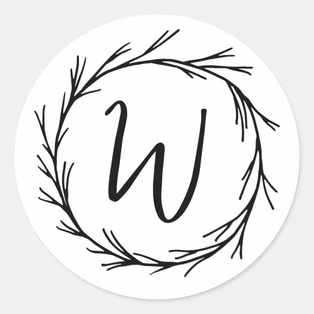 Adesivo Monograma Chic Simples e Moderno Elegante (Frente)