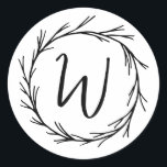 Adesivo Monograma Chic Simples e Moderno Elegante<br><div class="desc">Composto por um clássico script cursivo. Esses elementos são simples,  eternos e clássicos. Este foi projetado por materiais de terceiros selecionados,  exclusivos para o Zazzle. Disponível aqui: http://www.zazzle.com/store/whitepaperbirch</div>