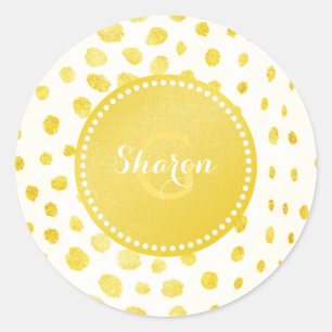 Adesivo Monograma chique do impressão da chita do brilho