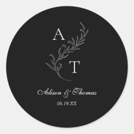 Adesivo Monograma Clássico de Envelope de Folha de Folha