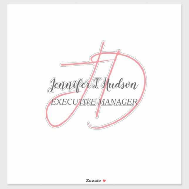 Adesivo Monograma clássico de tendências da caligrafia (Folha)