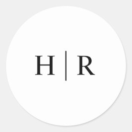 Adesivo Monograma Clássico Elegante Preto Minimalista