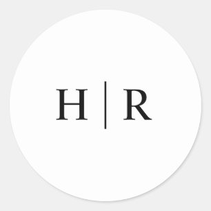 Adesivo Monograma Clássico Elegante Preto Minimalista