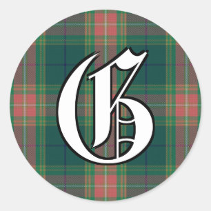 Adesivo Monograma clássico irlandês do Tartan de Gallagh
