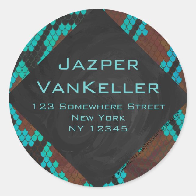 Adesivo Monograma Cobra Brown e Teal Impressão (Frente)