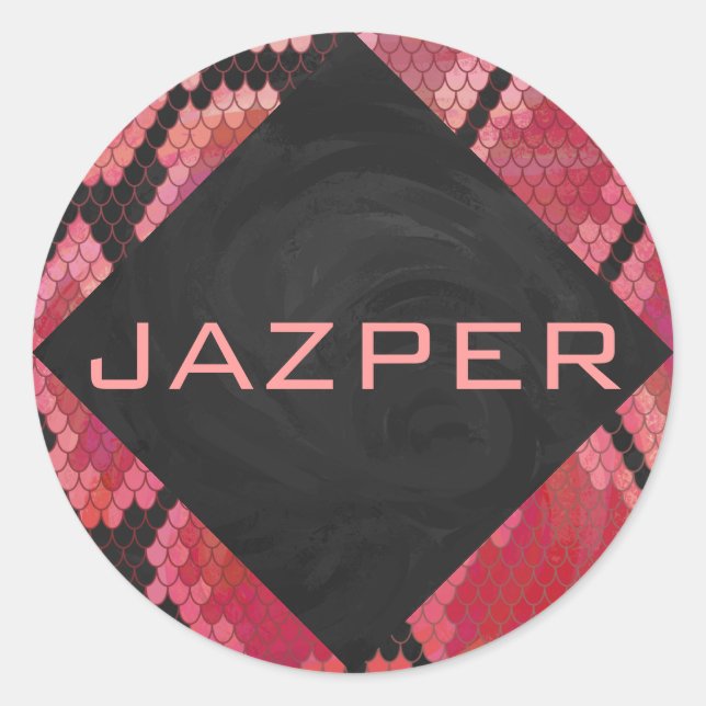 Adesivo Monograma Cobra preto e Impressão vermelho (Frente)