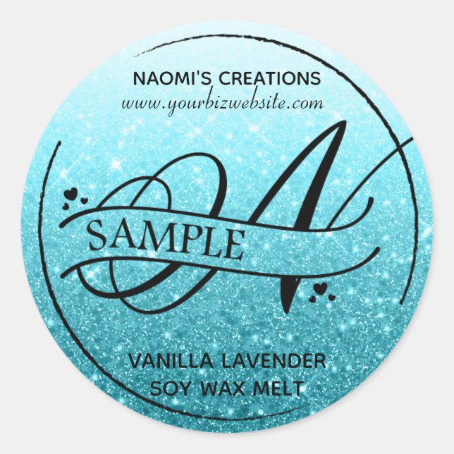 Adesivo Monograma com brilho de ouro N Produto de amostra (Frente)