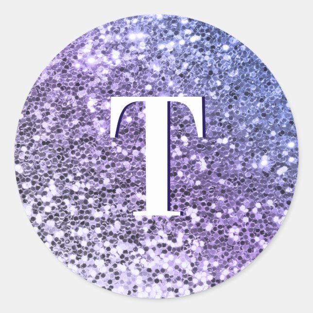 Adesivo Monograma com Brilho Grosso em Ombre Roxo Personal (Frente)