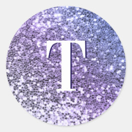 Adesivo Monograma com Brilho Grosso em Ombre Roxo Personal