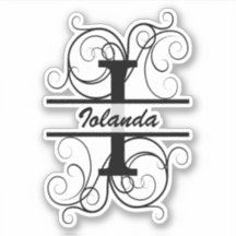 Monograma com espirais; espaço para o seu nome