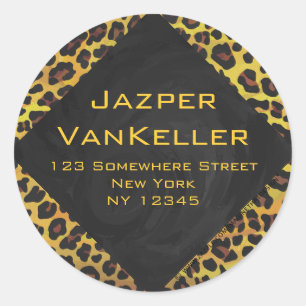 Adesivo Monograma com Leopardo Castanho e Amarelo