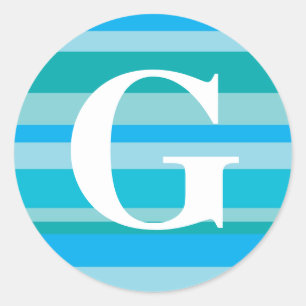 Adesivo Monograma com um fundo listrado colorido - G