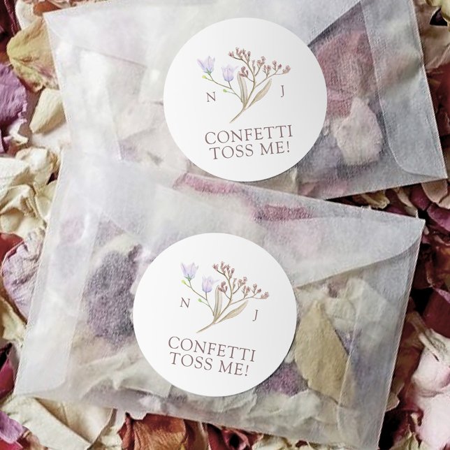 Adesivo Monograma confetti me joga casamento outono (Criador carregado)