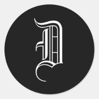 Monograma Convite Selo "D" Antigo Estilo Inglês