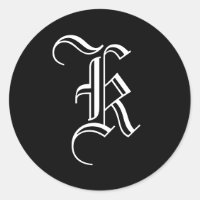 Monograma Convite Selo "K" Antigo Estilo Inglês