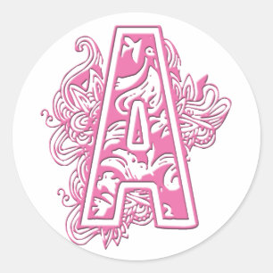 ADESIVO MONOGRAMA COR-DE-ROSA A