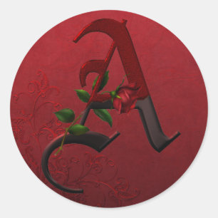 Adesivo Monograma cor-de-rosa gótico A