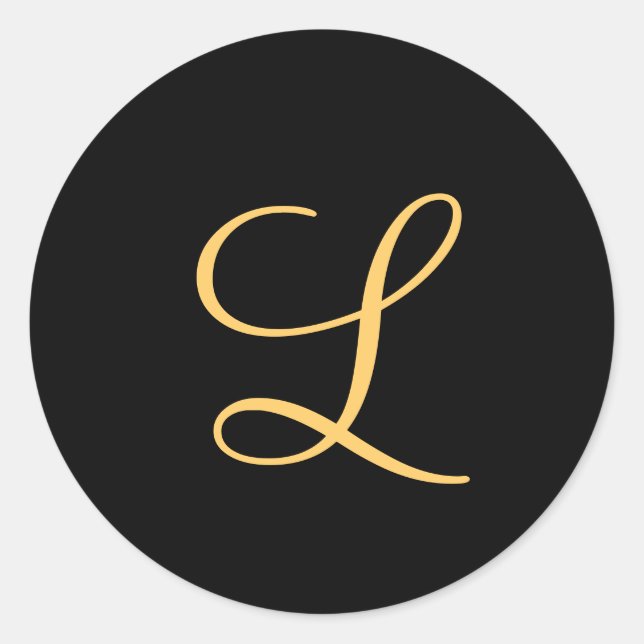 Adesivo Monograma, cor dourada L a preto, (Frente)