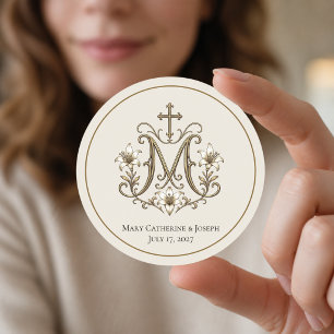 Adesivo Monograma Cruz Mariana Dourada