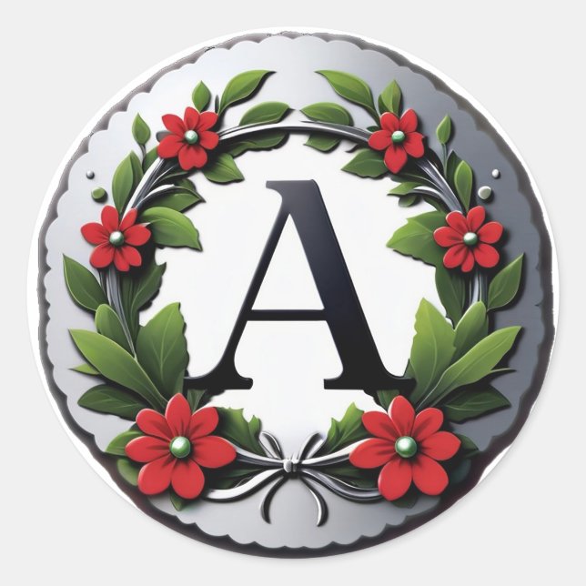 Adesivo Monograma da Letra A Elegante (Frente)