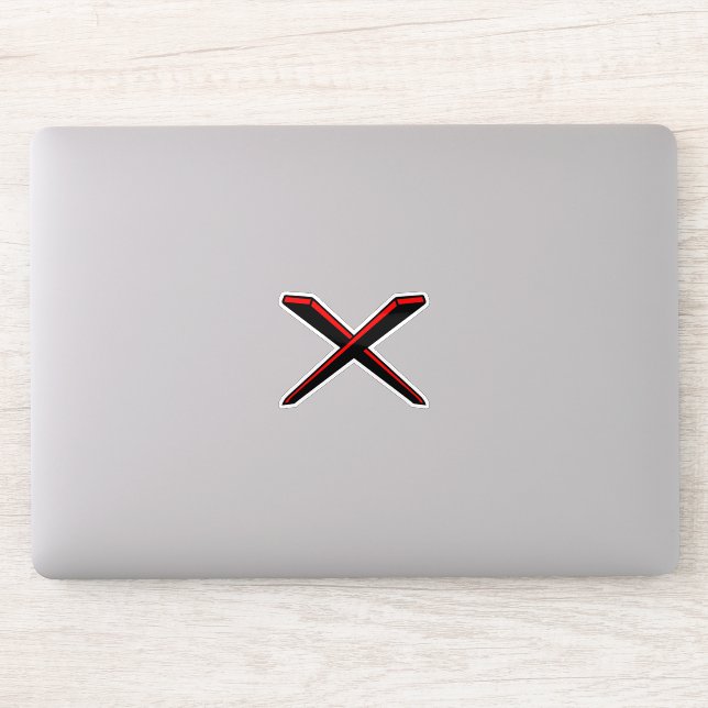Adesivo Monograma da Letra X Moderna e Clássica (Computador)