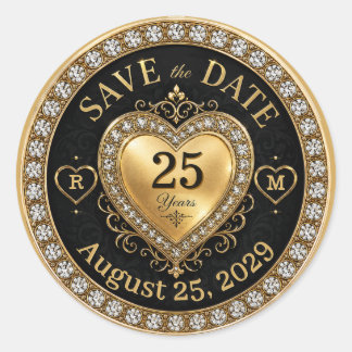 Adesivo Monograma de Aniversário Selo Dourado