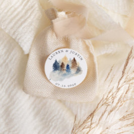 Adesivo Monograma de Árvores Aquarela Montanha Rústica