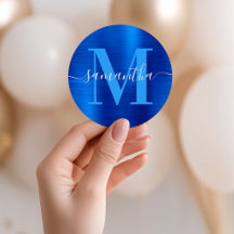 Monograma de Assinatura Royal Blue Foil