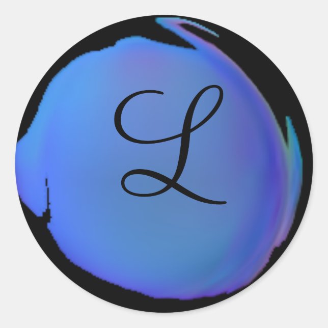 Adesivo Monograma de Bolinhas Azul (Frente)