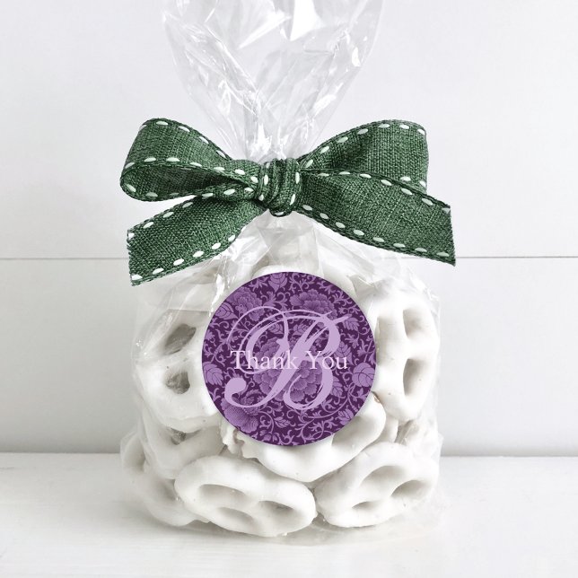 Adesivo Monograma De Brocade Floral Puro Obrigado (Criador carregado)