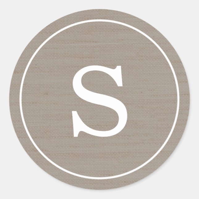 Adesivo Monograma de burlap (Frente)