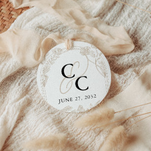 Adesivo Monograma de Caligrafia do Jardim Rosa Elegante Tr