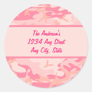 Adesivo Monograma de Camuflagem Rosa