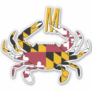 Adesivo Monograma de Caranguejo Azul no Estado de Maryland