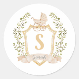 Adesivo Monograma de Carruagem de Bebê S | Neutro