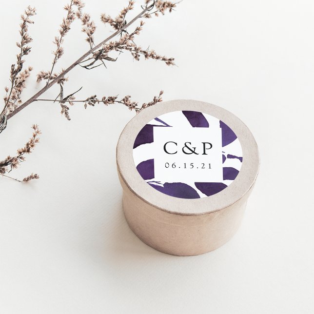 Adesivo Monograma de Casamento Botânico Pressionado (Criador carregado)