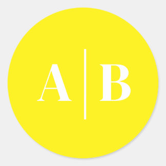 Adesivo Monograma de Casamento com Cor de Fundo Editável