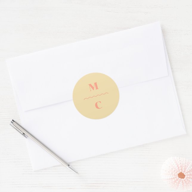 Adesivo Monograma de Casamento com Esqueleto Retro (Envelope)